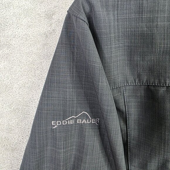 Mens Eddie Bauer Gray Full Zip Jacket 100% Polyester Dolese Fleece Lining XL - Picture 6 of 10